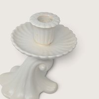 Vintage Red Wing 1197 Ceramic Candle Holder Pair White Taper Holders