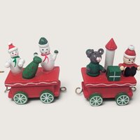 Vintage Small Wooden Christmas Train Set 