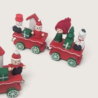 Vintage Small Wooden Christmas Train Set 