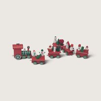 Vintage Small Wooden Christmas Train Set 