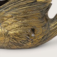 Large Vintage Solid Brass Swan Planter