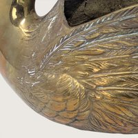 Vintage Solid Brass Swan Planter
