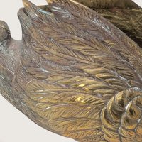Vintage Solid Brass Swan Planter