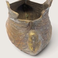 Vintage Solid Brass Swan Planter