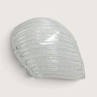 Vintage White Latticino Ribbed Handkerchief Folded Art Glass