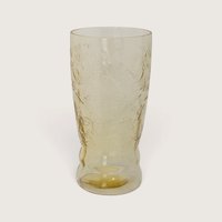 Vintage Set of 6 Madrid Pattern Amber Yellow Glass Tumblers
