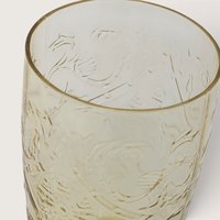 Vintage Set of 6 Madrid Pattern Amber Yellow Glass Tumblers
