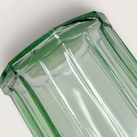 Vintage Pair of Green Glass Flower Frog Vases with Wire Lids