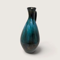 Vintage Blue Mountain Pottery Pitcher Vase Canada Green Drip Ewer 12.5