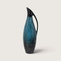 Vintage Blue Mountain Pottery Pitcher Vase Canada Sleek Green Drip Glaze Ewer