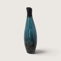 Vintage Blue Mountain Pottery Pitcher Vase Canada Sleek Green Drip Glaze Ewer