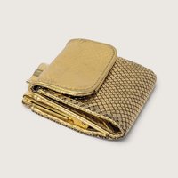 Vintage Whiting and Davis Gold Mesh Wallet Kiss Lock Coin Snap Billfold Purse