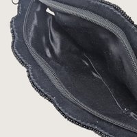 Vintage Black Beaded Clamshell Bag Scallop Evening Clutch