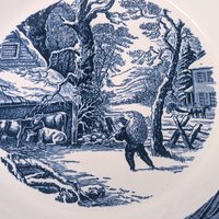Vintage Currier and Ives A Snowy Morning Pie Plate Royal China