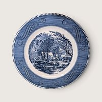 Vintage Royal China Currier and Ives The Old Grist Mill 10 Inch Dinner Plates Set of 6