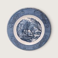 Vintage Royal China Currier and Ives The Old Grist Mill 10 Inch Dinner Plates Set of 5