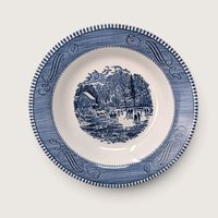 Vintage Royal Currier and Ives Early Winter Soup Salad Bowls Set of 5 
