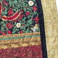 Vintage Quilted Christmas Angel Wall Hanging Renaissance Gold Border