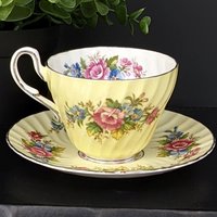 Foley Yellow Bone China Tea Cup and Saucer Set 1850