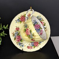Foley Yellow Bone China Tea Cup and Saucer Set 1850