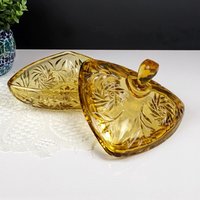 Vintage Hazel Atlas Gold Triangle Candy Dish