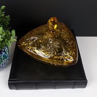 Vintage Hazel Atlas Gold Triangle Candy Dish