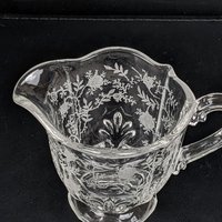 Vintage Chintz Etched Fostoria Sugar Bowl and Creamer Set