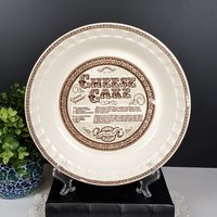 Vintage Royal China Jeannette Cheesecake Large Deep Dish Pie Plate w/Recipe 11"