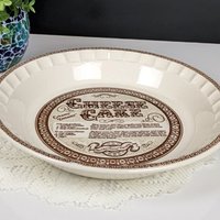 Vintage Royal China Jeannette Cheesecake Large Deep Dish Pie Plate w/Recipe 11"