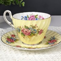 Foley Yellow Bone China Tea Cup and Saucer Set 1850