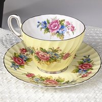 Foley Yellow Bone China Tea Cup and Saucer Set 1850