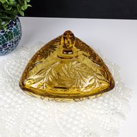 Vintage Hazel Atlas Gold Triangle Candy Dish
