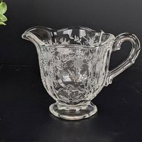 Vintage Chintz Etched Fostoria Sugar Bowl and Creamer Set