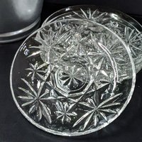 Set of 4 Vintage Anchor Hocking Prescut Clear Coasters