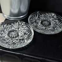 Set of 4 Vintage Anchor Hocking Prescut Clear Coasters