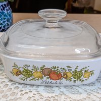 Corning Ware L'Echalote Spice of Life Quart Casserole Dish With Glass Lid