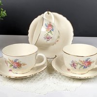 Set of 3 Wayside Vintage Homer Laughlin, Cunningham & Pickett Wayside Cups and Saucers