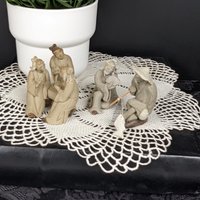 Set of 3 Vintage Chinese Mudman Clay Figurines