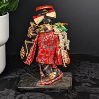 Pair of Vintage Small Wooden Geisha Figurines