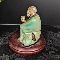 Vintage Chinese Shiwan Mudman in Green Shirt