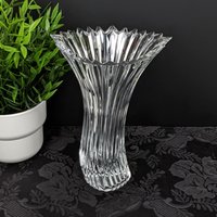 Mikasa 8.25" Crystal Diamond Fire Curved Ribbed Vase