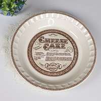Vintage Royal China Jeannette Cheesecake Large Deep Dish Pie Plate w/Recipe 11"