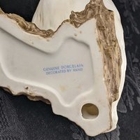 Vintage Porcelain Goose Statue, Decorated by Hand