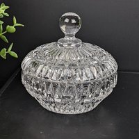 Vintage Crystal Candy Dish with Lid