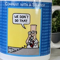 Vintage Dilbert Mug Scott Adams 'Company With a Strategy'