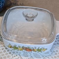 Corning Ware L'Echalote Spice of Life Quart Casserole Dish With Glass Lid