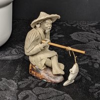 Set of 3 Vintage Chinese Mudman Clay Figurines