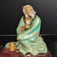 Vintage Chinese Shiwan Mudman in Green Shirt