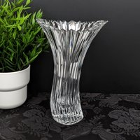 Mikasa 8.25" Crystal Diamond Fire Curved Ribbed Vase