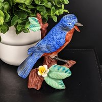 Vintage Porcelain Blue Bird Figurine